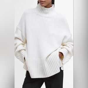 Barbour Serena Oversize Cotton & Wool Blend Mock Neck Sweater